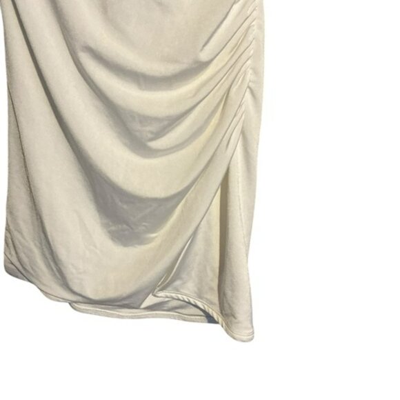Lucy in the Sky White Dress 1" Straps Drape Top Rouched Side Split XS Open Back - Picture 6 of 6
